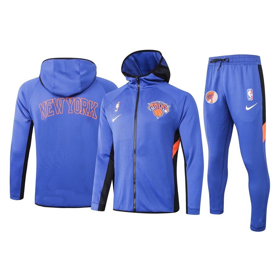Men's New York Knicks Blue Warmup Hoodiesuit Men's New York Knicks Blue Warmup Hoodiesuit